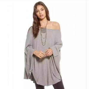 NWT Chaser Ribbed Oversized T-Shirt Poncho Gray Medium Large